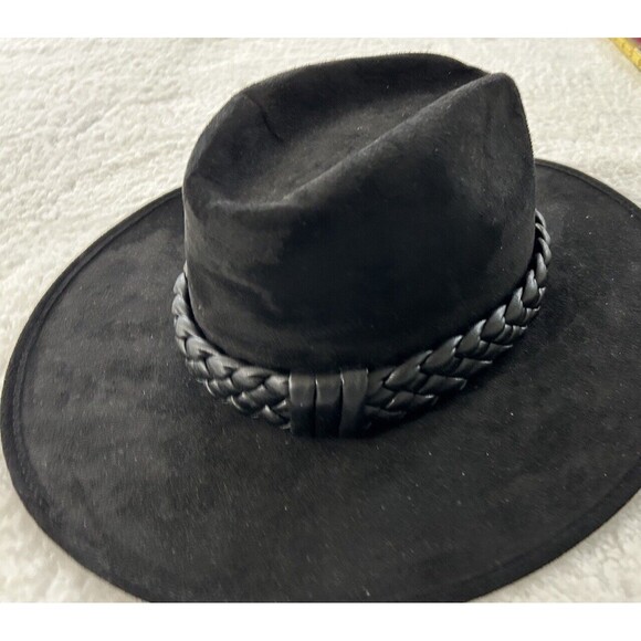 Anthropologie ASN Braided Rancher Hat Women Black Knotted Band Classic Sz S NWT - Picture 2 of 8